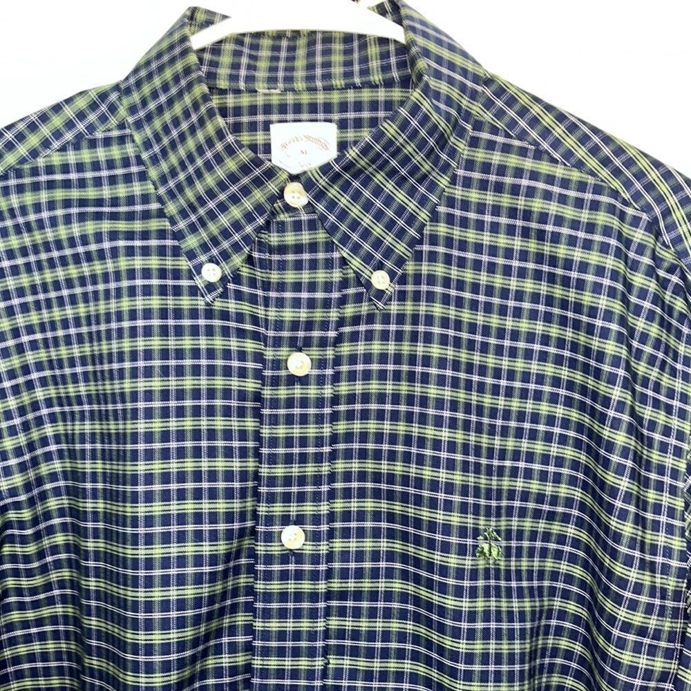 New Brooks Brothers Golden Fleece Blue Green plaid supima original polo shirt-M